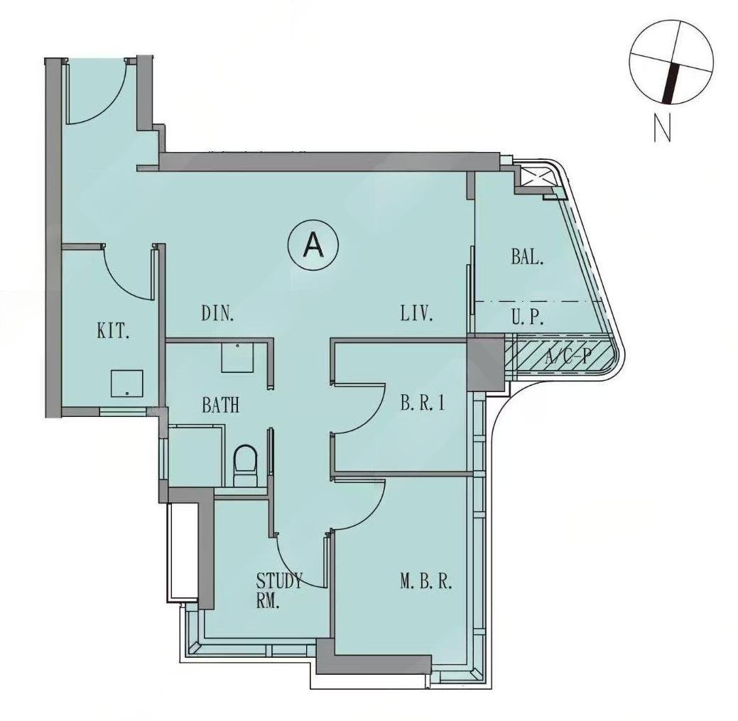滶晨 2房戶型圖則