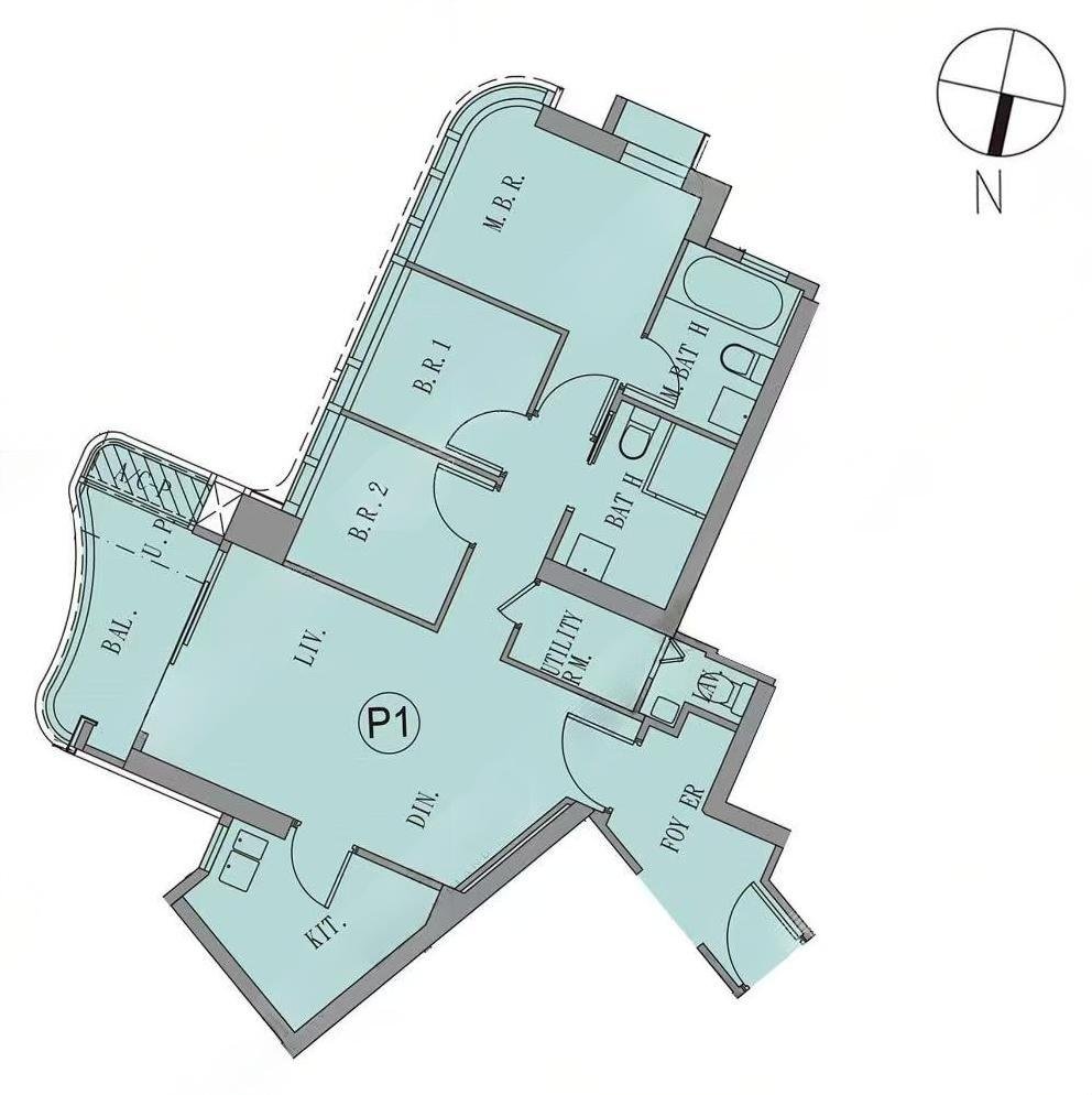 滶晨 3房戶型圖則